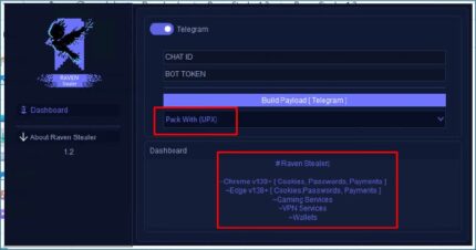 Raven Window PC Stealer via Telegram bot integration